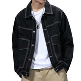 Urban Herren schwarze Jeansjacke